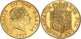 GRANDE-BRETAGNE - UNITED KINGDOM
Georges III (1760-1820). Demi-souverain 1817, Londres.
Av. GEORGIVS III DEI GRATIA. Tête laurée à droite ; au-dessous...