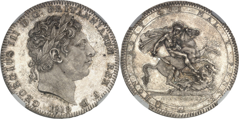 GRANDE-BRETAGNE - UNITED KINGDOM
Georges III (1760-1820). Couronne (crown) 1818 ...