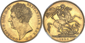 GRANDE-BRETAGNE - UNITED KINGDOM
Georges IV (1820-1830). 2 souverains (2 pounds) 1823, Londres.
Av. GEORGIUS IIII D: G: BRITTANIAR: REX F: D:. Buste à...