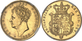 GRANDE-BRETAGNE - UNITED KINGDOM
Georges IV (1820-1830). Souverain 1826, Londres.
Av. GEORGIUS IV DEI GRATIA. Tête nue à gauche au-dessous (date). 
Rv...