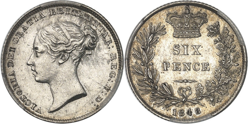 GRANDE-BRETAGNE - UNITED KINGDOM
Victoria (1837-1901). 6 pence 1848/6, Londres.
...