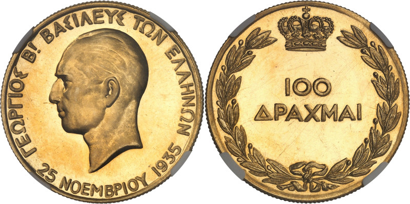 GRÈCE - GREECE
Georges II (1922-1923 et 1935-1947). 100 drachmes Or, commémorati...