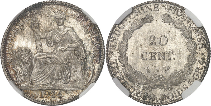 INDOCHINE - INDOCHINA
IIIe République (1870-1940). 20 centimes 1924, A, Paris.
A...