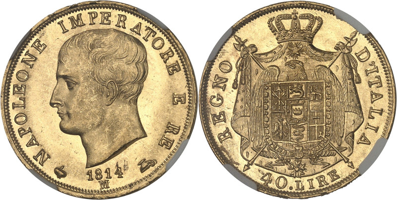 ITALIE - ITALY
Milan, royaume d’Italie, Napoléon Ier (1805-1814). 40 lire, 2e ty...