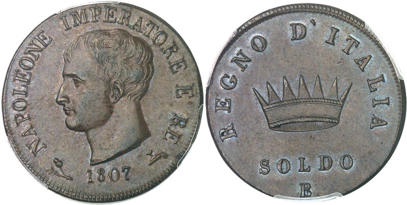 ITALIE - ITALY
Milan, royaume d’Italie, Napoléon Ier (1805-1814). Soldo (5 cente...