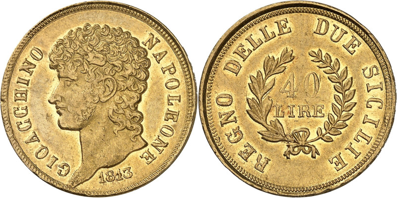 ITALIE - ITALY
Naples, Joachim Murat (1808-1815). 40 lire 1813, Naples.
Av. GIOA...