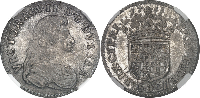 ITALIE - ITALY
Savoie, Victor-Amédée II, duc (1680-1713). 2 lire ou pièce de 40 ...