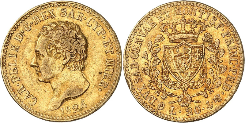 ITALIE - ITALY
Savoie-Sardaigne, Charles-Félix (1821-1831). 20 lire 1824, ancre,...