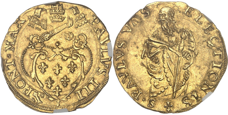 ITALIE - ITALY
Vatican, Paul III (1534-1549). Écu d’or 1er type, attribué à Benv...