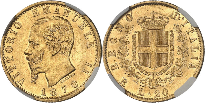 ITALIE - ITALY
Victor-Emmanuel II (1861-1878). 20 lire 1870, R, Rome.
Av. VITTOR...