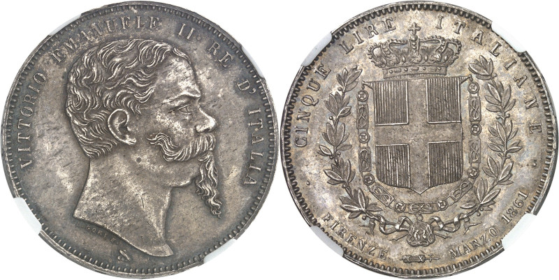 ITALIE - ITALY
Victor-Emmanuel II (1861-1878). 5 lire, 1er type, proclamation du...