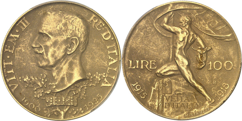 ITALIE - ITALY
Victor-Emmanuel III (1900-1946). 100 lire Or, Jubilé d’argent, 25...