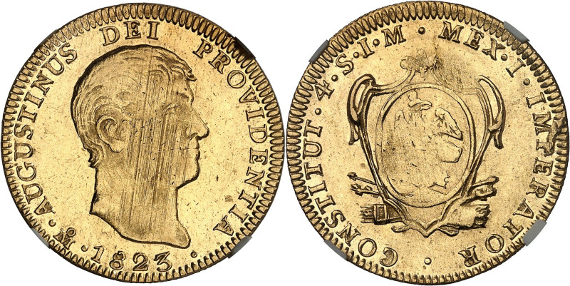 MEXIQUE - MEXICO
Agustín de Iturbide (1822-1823). 4 escudos 1823 JM, M°, Mexico....