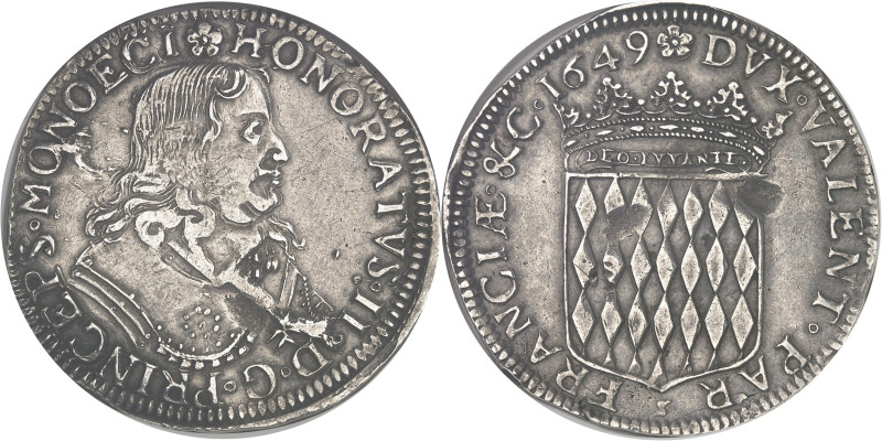 MONACO
Honoré II (1604-1662). Écu de 60 sols 1649, Monaco.
Av. (différent) HONOR...