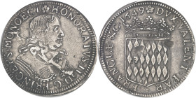 MONACO
Honoré II (1604-1662). Écu de 60 sols 1649, Monaco.
Av. (différent) HONORATVS° II° D° G° PRINCEPS° MONOECI. Buste drapé et cuirassé à droite. 
...
