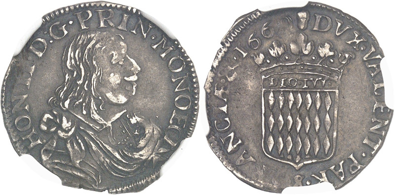 MONACO
Honoré II (1604-1662). Pièce de 5 sols ou 1/12e d’écu 1660, Monaco.
Av. H...