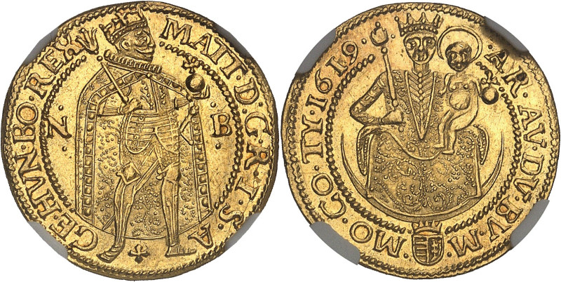 TRANSYLVANIE - TRANSYLVANIA
Matthias Ier de Habsbourg (1608-1612-1619). Ducat 16...