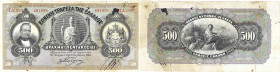 GRÈCE - GREECE
500 drachmes - Banque nationale de Grèce 12 novembre 1915.

P.56.
Alphabet N - numéro 498495. Impression avec du bleu et du rouge. Au r...