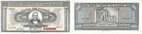 GRÈCE - GREECE
1000 drachmes - Banque nationale de Grèce 1926.

P.100a.
Alphabet KPS002 - numéro 914560, avec la barre rouge en bas à droite sans sign...