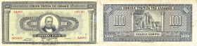 GRÈCE - GREECE
Lot (4) - 1000 drachmes - Banque nationale de Grèce 1926.

P.100b.
Lot (4) - 1000 drachmes avec alphabet - numéro : LA083 - 868303 (non...