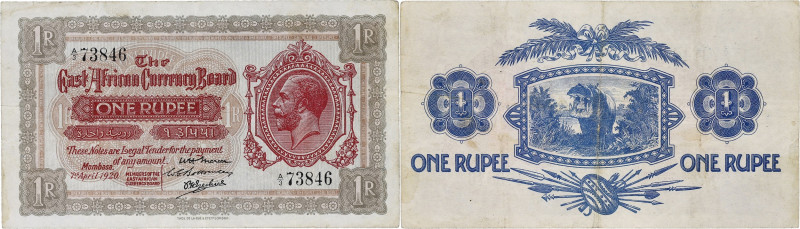 AFRIQUE DE L’EST - EAST AFRICA
1 rupee - Mombasa du 7 avril 1920.

P.7.
Alphabet...