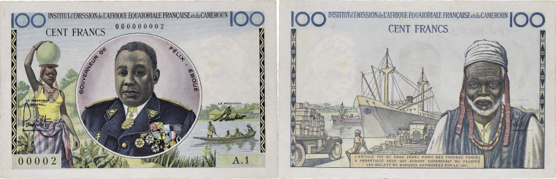 AFRIQUE ÉQUATORIALE FRANÇAISE - FRENCH EQUATORIAL AFRICA
100 francs Institut d’É...