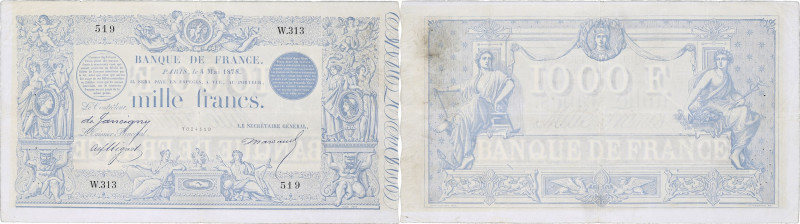 FRANCE
1000 francs type 1862 “Bleu” modifié 1867 “à indices noirs” adapté 4 mai ...