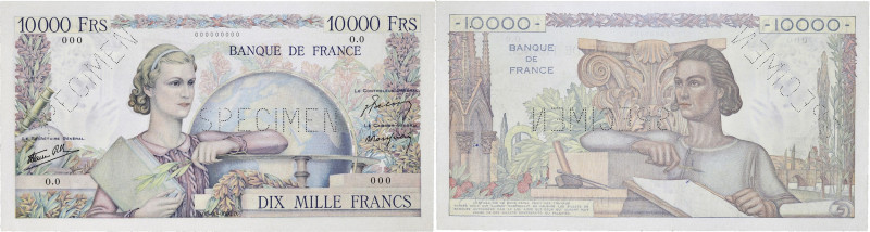 FRANCE
10000 francs SPECIMEN type 1945 “Génie Français” ND (1945).

P.132as - F....