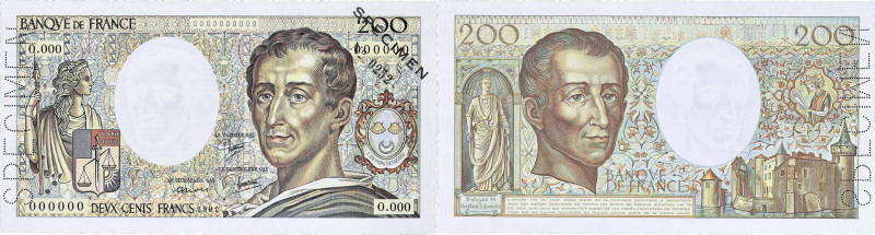 FRANCE
200 francs Montesquieu SPECIMEN 1981.

P.155as - F.70.01Spn.
Alphabet 0.0...