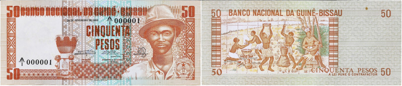 GUINÉE BISSAU - GUINEA-BISSAU
50 pesos exceptionnel premier numéro 000001 - 28 f...