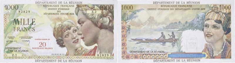 RÉUNION (ÎLE DE LA) - REUNION
20 nouveaux francs surchargé sur 1000 francs type ...