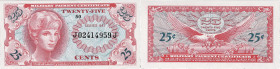 USA - UNITED STATES OF AMERICA
25 cents Military Payment Certificate ND (1965).

S.883-1 - P.M059.
Top Pop : c’est le plus bel exemplaire gradé ! Séri...