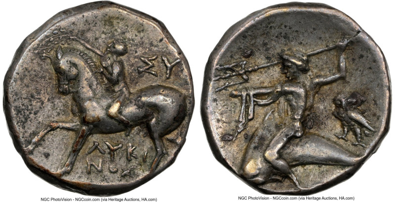 CALABRIA. Tarentum. Ca. 281-240 BC. AR stater or didrachm (19mm, 6.42 gm, 4h). N...