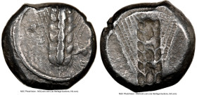 LUCANIA. Metapontum. Ca. 470-440 BC. AR stater (17mm, 1h). NGC Choice VF, edge marks, light scratches. META (retrograde), grain ear; guilloche border ...