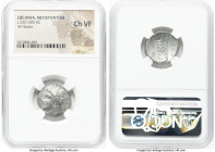 LUCANIA. Metapontum. Ca. 330-280 BC. AR stater (21mm, 5h). NGC Choice VF. Dori- and Da-, magistrates. Head of Demeter left, hair wreathed with grain e...