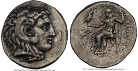MACEDONIAN KINGDOM. Alexander III the Great (336-323 BC). AR tetradrachm (28mm, 17.23 gm, 10h). NGC Choice VF 5/5 - 3/5, Fine Style, overstruck. Posth...