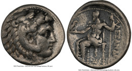 MACEDONIAN KINGDOM. Alexander III the Great (336-323 BC). AR tetradrachm (25mm, 17.11 gm, 8h). NGC VF 5/5 - 2/5. Late lifetime-early posthumous issue ...
