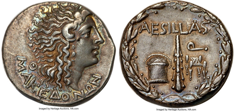 MACEDON UNDER ROME. Aesillas, as Quaestor (ca. 95-65 BC). AR tetradrachm (26mm, ...