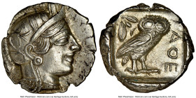 ATTICA. Athens. Ca. 440-404 BC. AR tetradrachm (27mm, 17.19 gm, 7h). NGC MS 5/5 - 4/5. Mid-mass coinage issue. Head of Athena right, wearing earring, ...