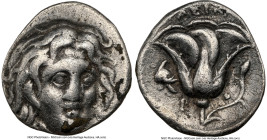 CARIAN ISLANDS. Rhodes. Ca. 275-230 BC. AR hemidrachm (15mm, 11h). NGC Choice VF. Erasicles, magistrate. Head of Helios facing, turned slightly right,...