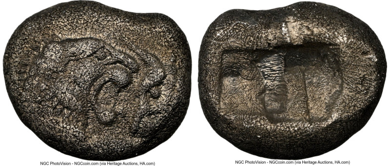 LYDIAN KINGDOM. Croesus (561-546 BC). AR half-stater or siglos (14mm, 5.05 gm). ...