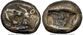 LYDIAN KINGDOM. Croesus (561-546 BC). AR sixth-stater (10mm, 1.77 gm). NGC XF S 5/5 - 4/5. Croeseid standard, Sardes. Confronted foreparts of lion rig...