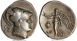 PAMPHYLIA. Side. Ca. 3rd-2nd centuries BC. AR tetradrachm (32mm, 16.59 gm, 1h). NGC Choice XF 5/5 - 3/5, edge marks, light scratches. Ca. 205-100 BC. ...