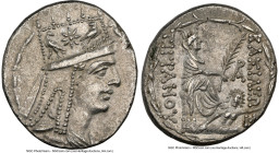 ARMENIAN KINGDOM. Tigranes II the Great (95-56 BC). AR tetradrachm (26mm, 16.02 gm, 11h). NGC AU 5/5 - 4/5. Tigranocerta, ca. 80-68 BC. Diademed, drap...