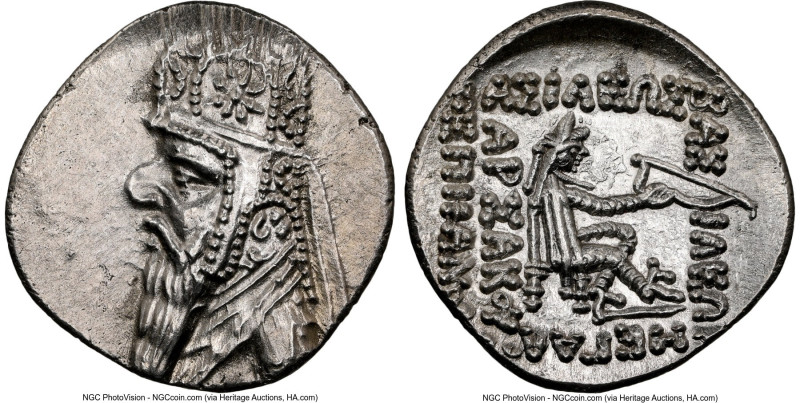 PARTHIAN KINGDOM. Mithradates II (ca. 121-91 BC). AR drachm (20mm, 4.00 gm, 12h)...