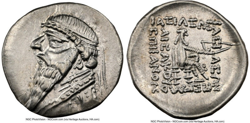PARTHIAN KINGDOM. Mithradates II (ca. 121-91 BC). AR drachm (20mm, 11h). NGC Cho...
