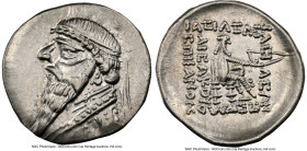 PARTHIAN KINGDOM. Mithradates II (ca. 121-91 BC). AR drachm (20mm, 11h). NGC Choice XF. Rhagae or Ecbatana, ca. 109-96/5 BC. Diademed, draped bust of ...