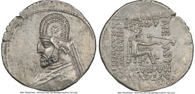 PARTHIAN KINGDOM. Mithradates III (ca. 87-80 BC). AR drachm (21mm, 4.11 gm, 11h). NGC MS 4/5 - 3/5, die shift. Ectabana. Diademed, draped bust of Mith...