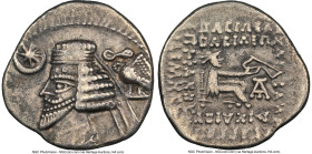 PARTHIAN KINGDOM. Phraates IV (ca. 38-2 BC). AR drachm (19mm, 12h). NGC VF. Ecbatana. Diademed bust of Phraates IV left, royal wart on forehead, weari...