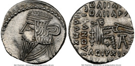 PARTHIAN KINGDOM. Pacorus I (ca. AD 78-120). AR drachm (19mm, 2.74 gm, 12h). NGC MS 5/5 - 4/5. Ecbatana. Draped bust of Pacorus I left, with long poin...
